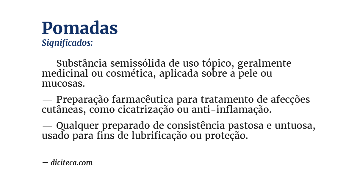Significado de pomadas