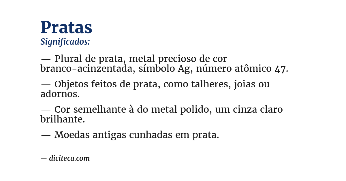 Significado de pratas