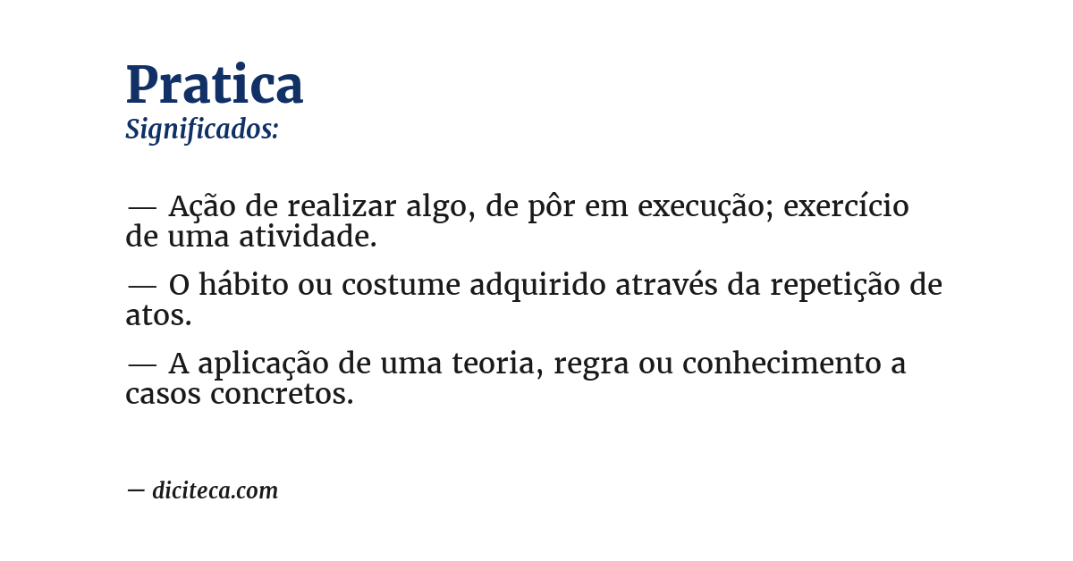 Significado de pratica