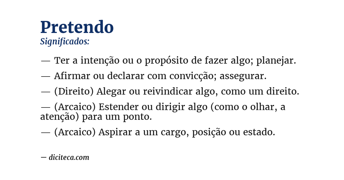 Significado de pretendo