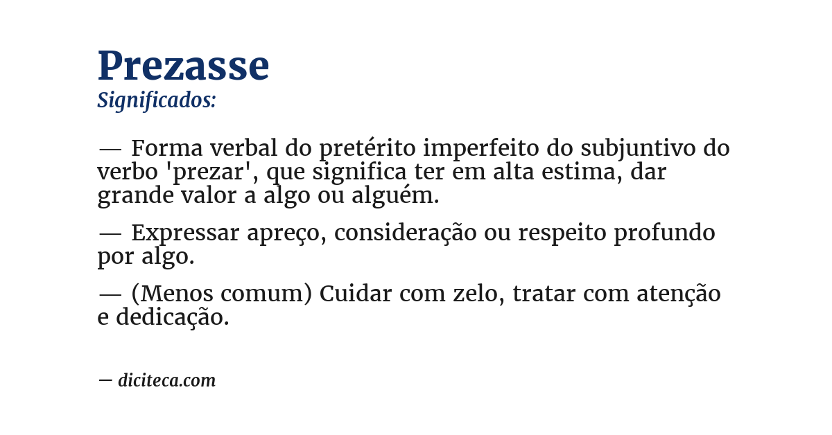 Significado de prezasse
