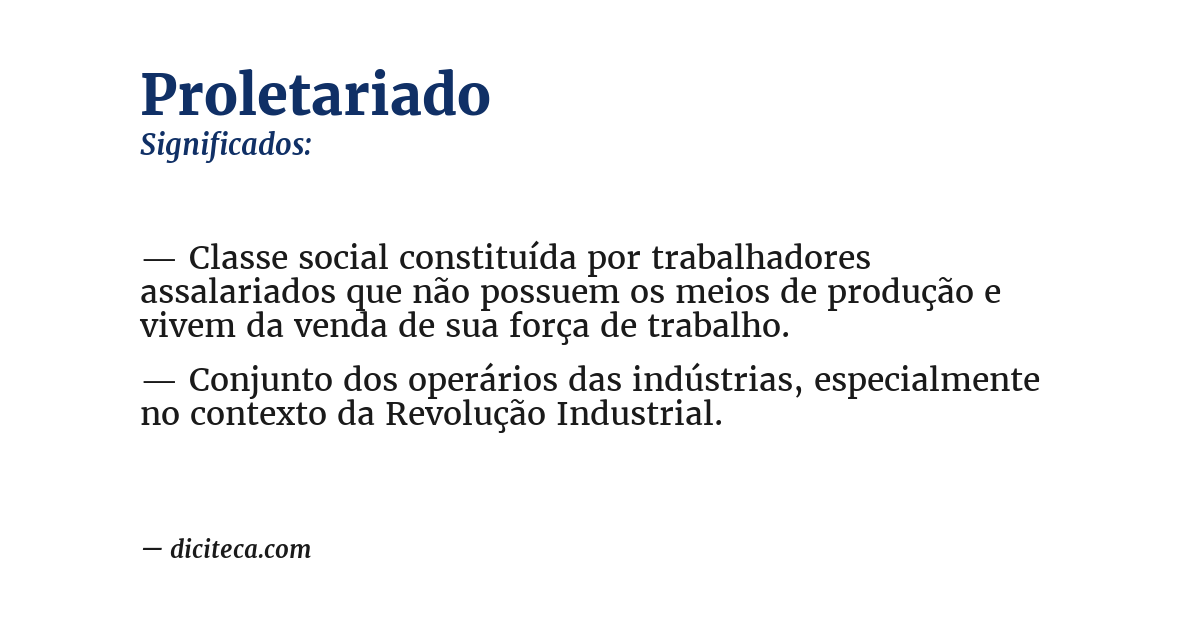 Significado de proletariado