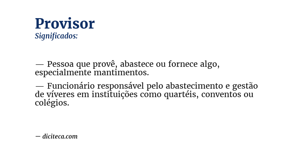 Significado de provisor
