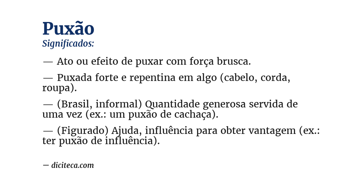 Significado de puxão