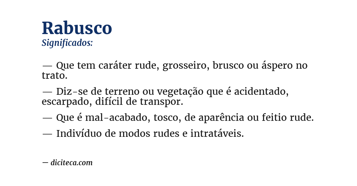 Significado de rabusco