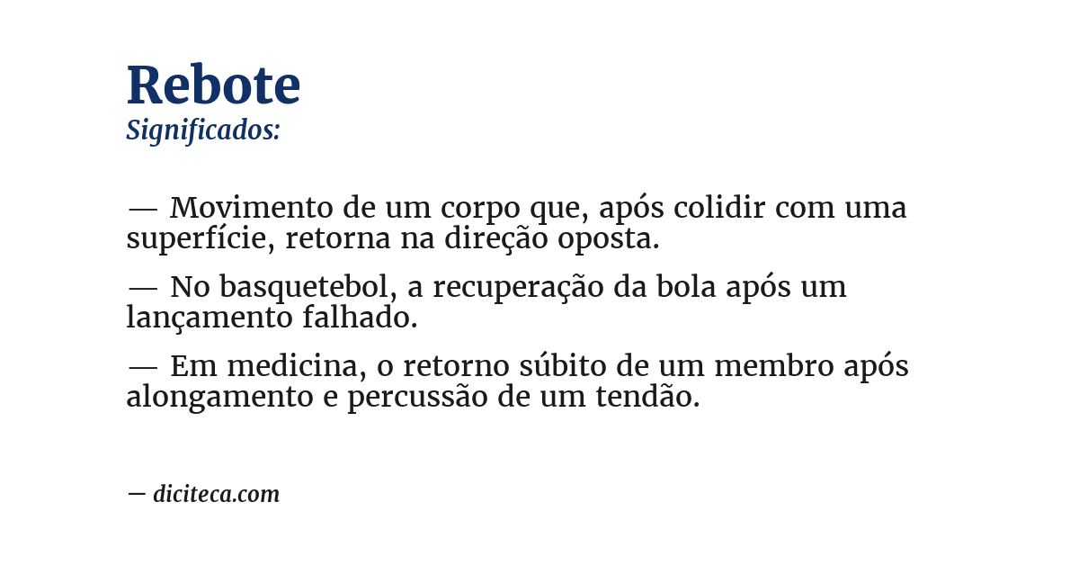 Significado de rebote