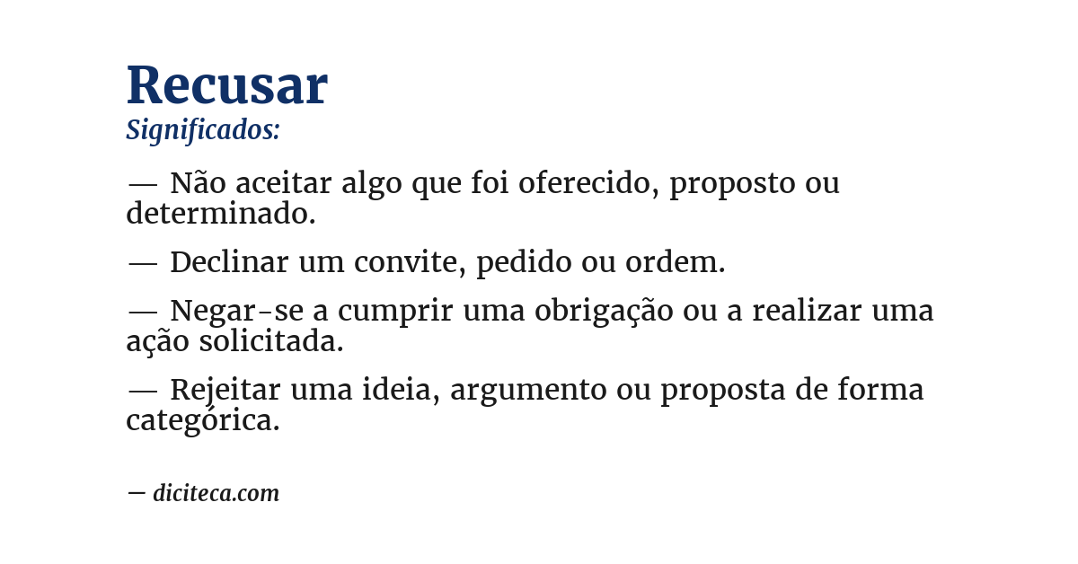 Significado de recusar