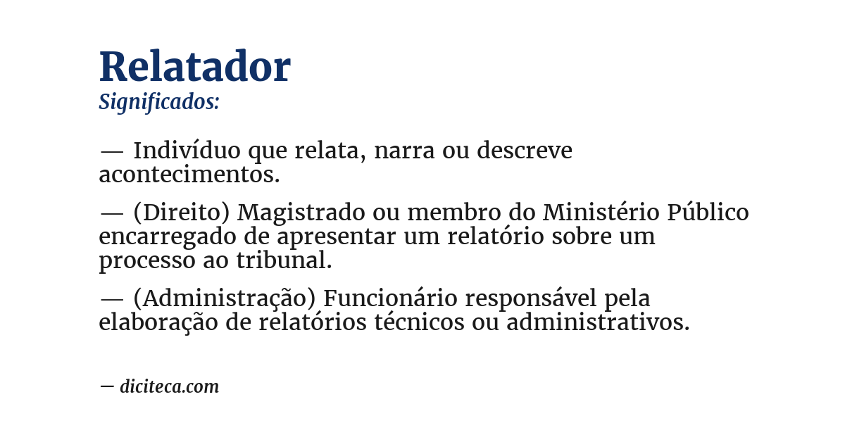Significado de relatador