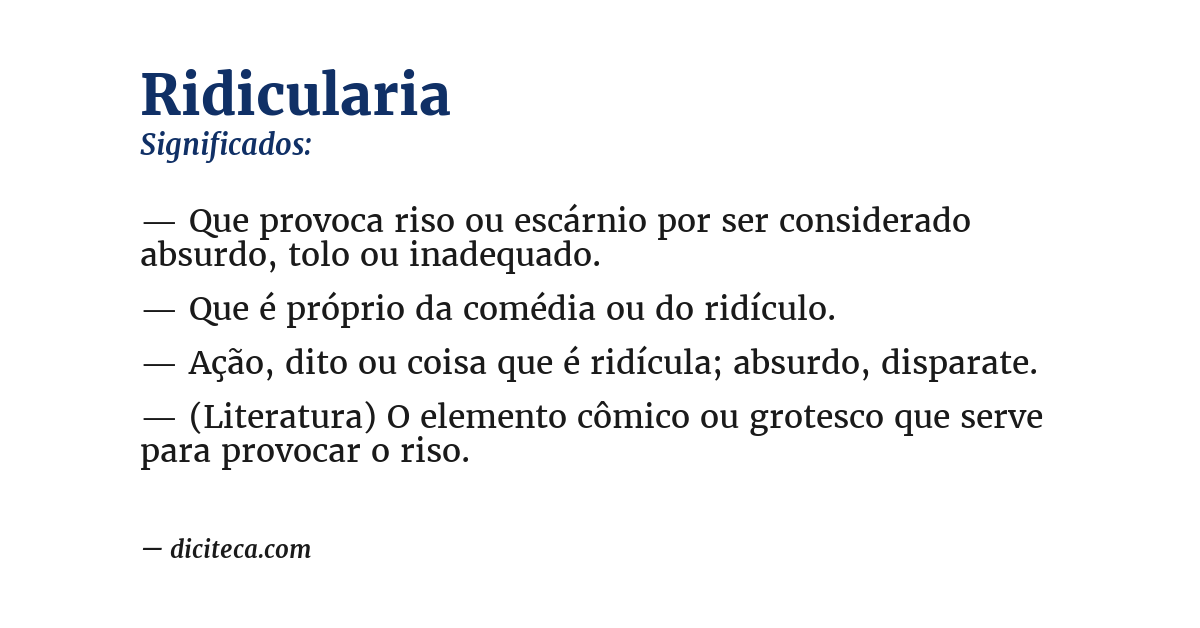 Significado de ridicularia