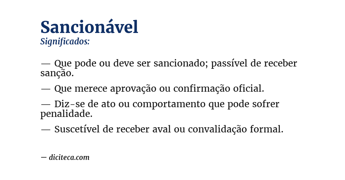 Significado de sancionável