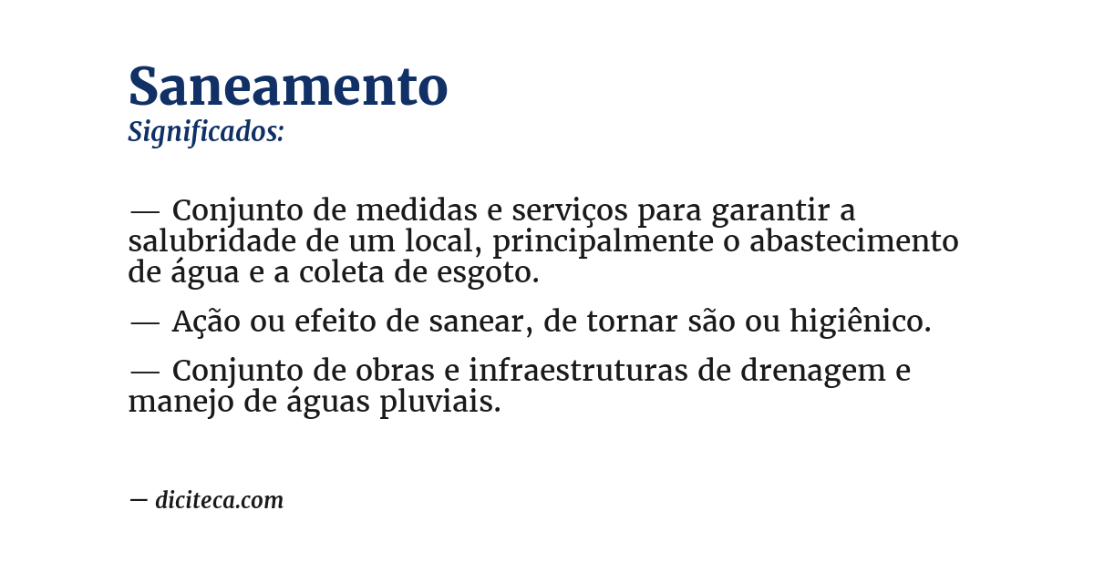 Significado de saneamento