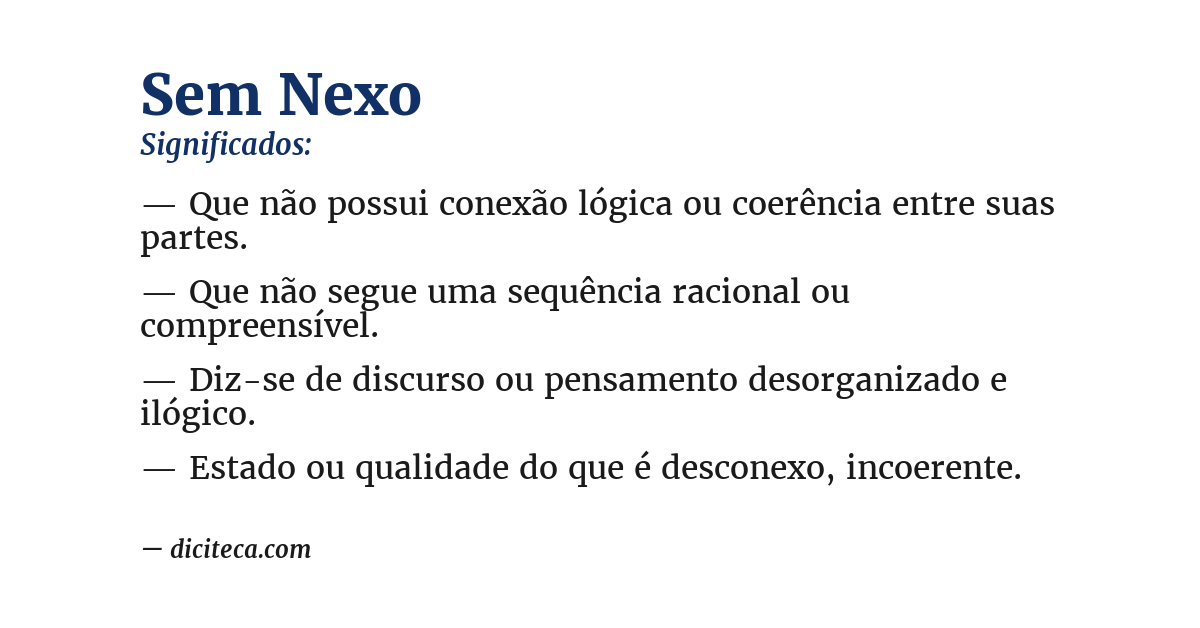 Significado de sem nexo