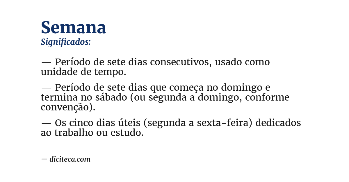 Significado de semana