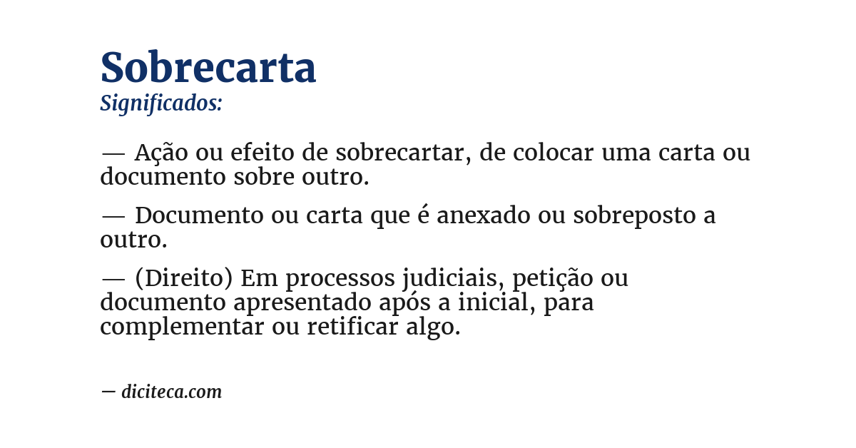 Significado de sobrecarta