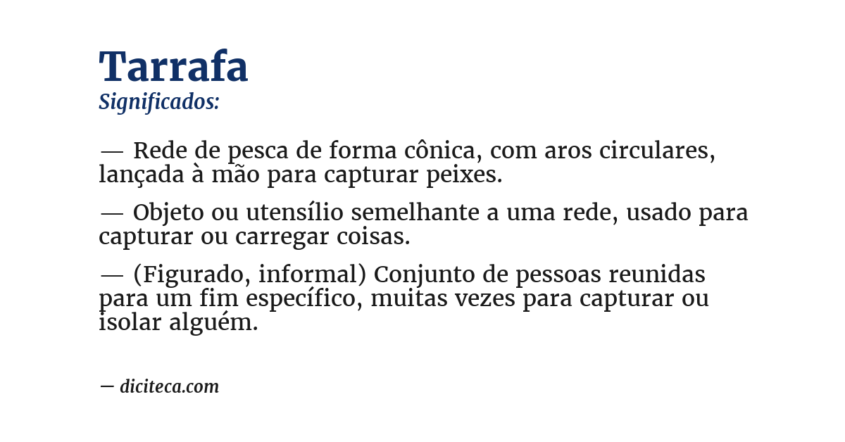 Significado de tarrafa
