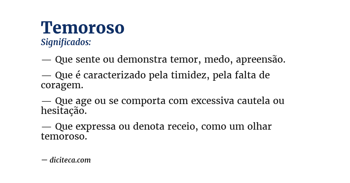 Significado de temoroso