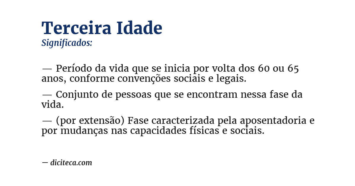 Significado de terceira idade