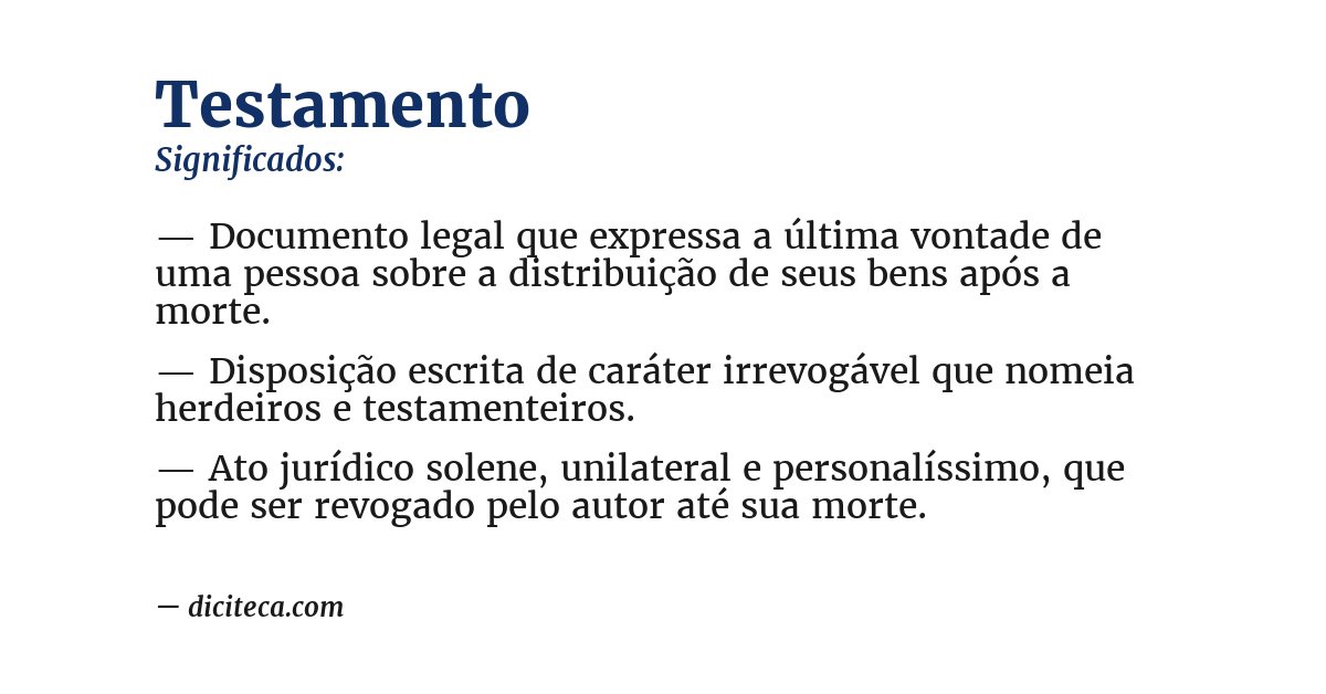 Significado de testamento