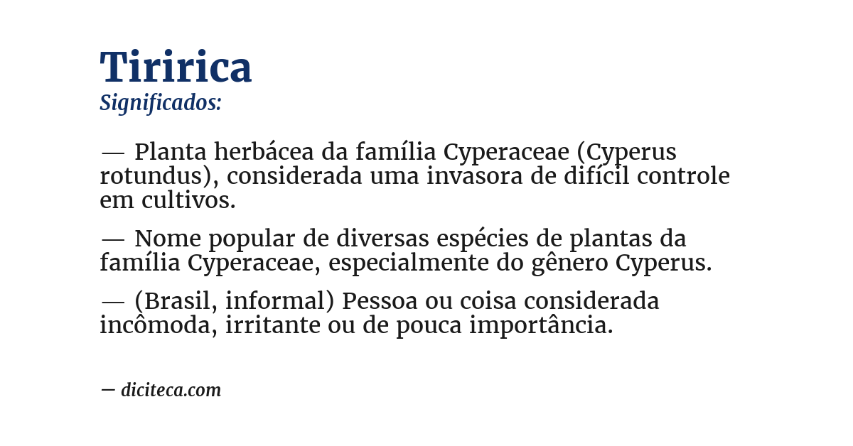 Significado de tiririca
