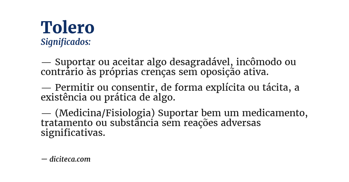 Significado de tolero