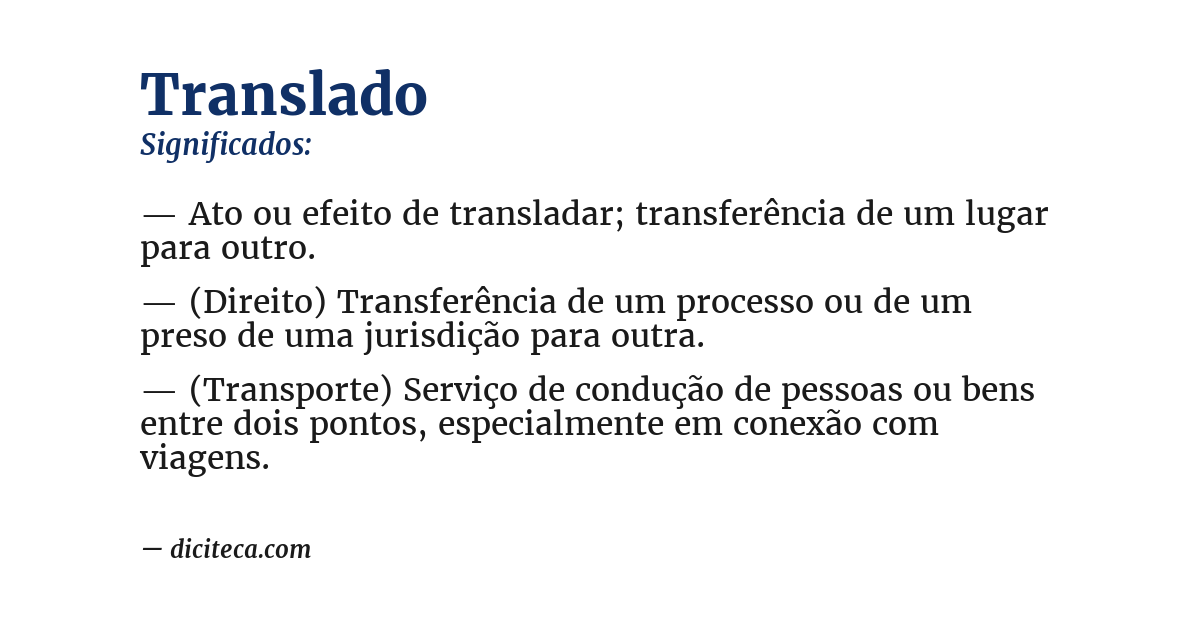 Significado de translado