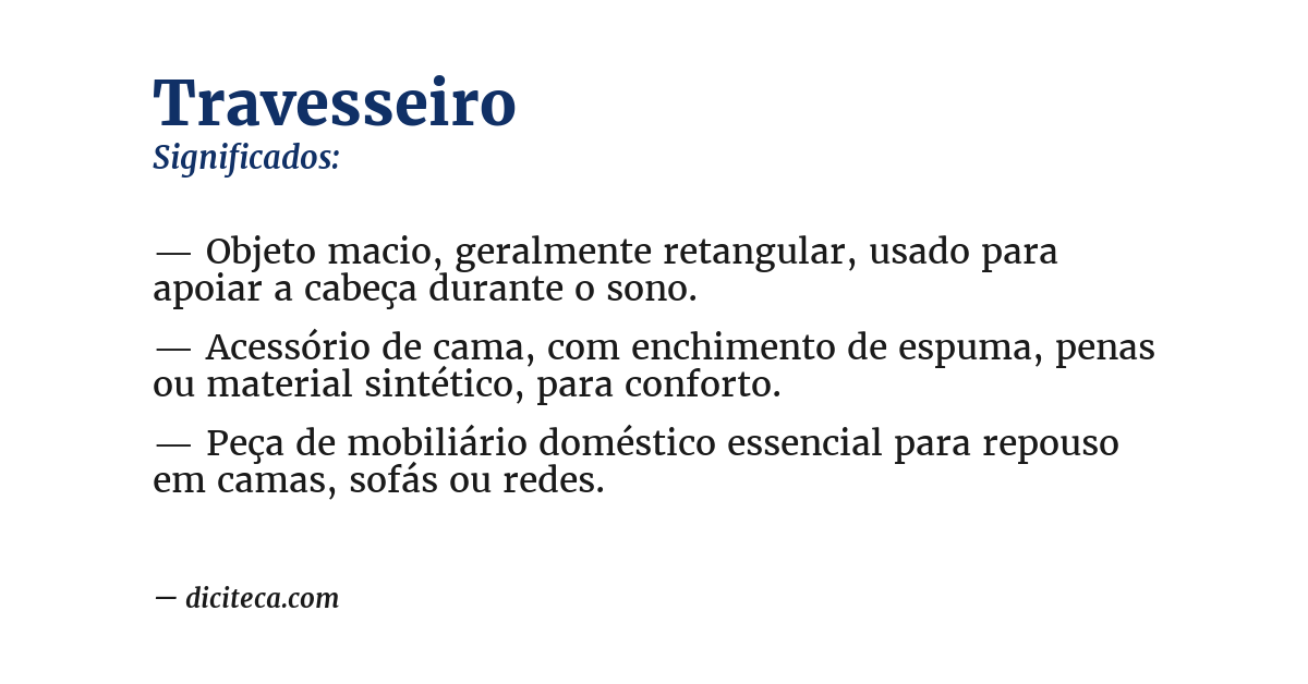 Significado de travesseiro