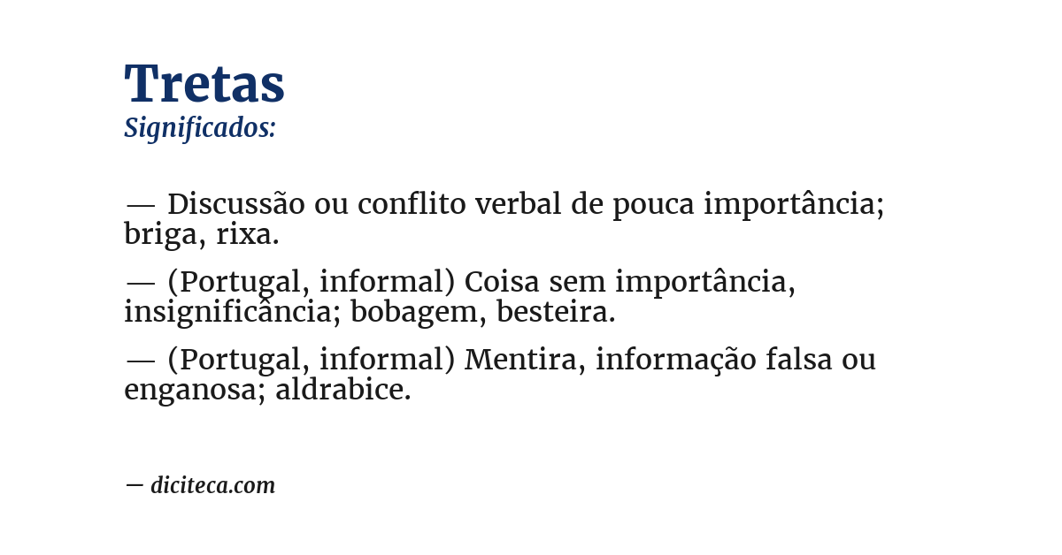 Significado de tretas