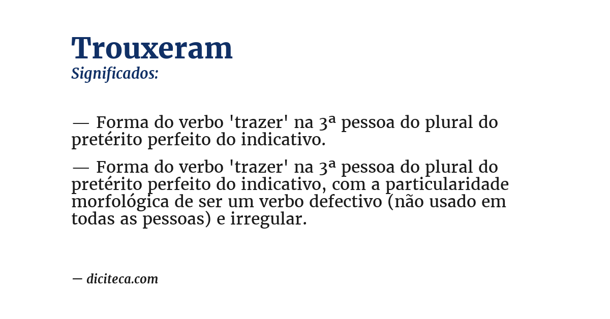 Significado de trouxeram