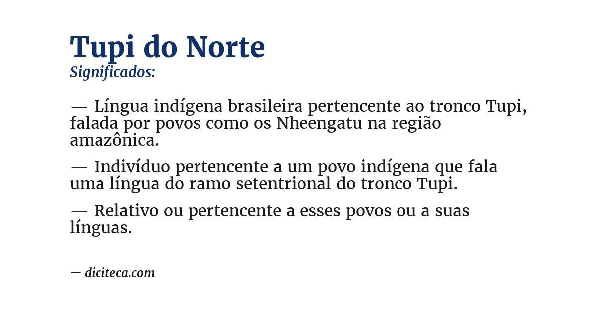 Significado de tupi do norte