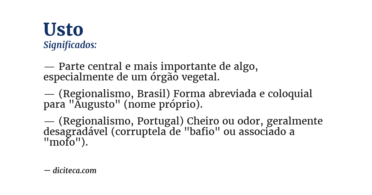 Significado de usto