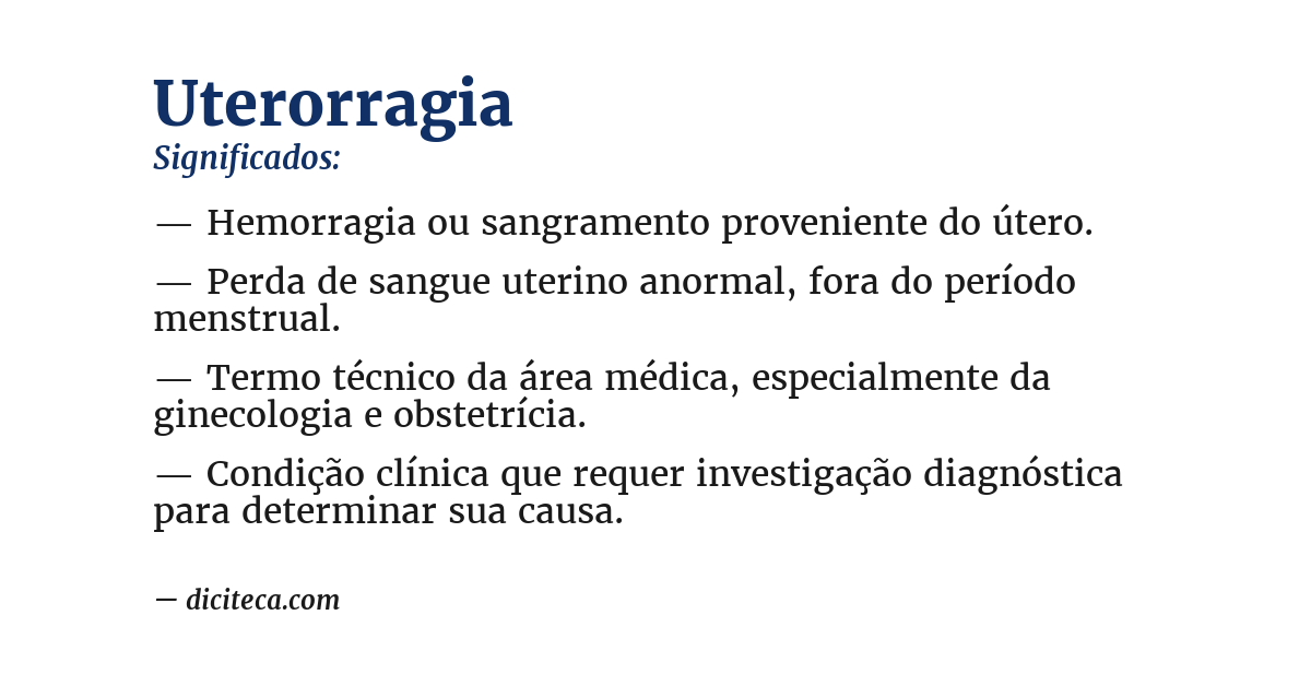 Significado de uterorragia