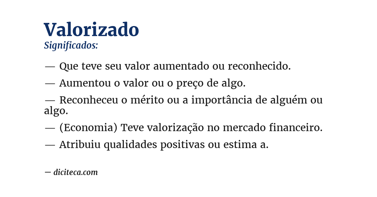 Significado de valorizado