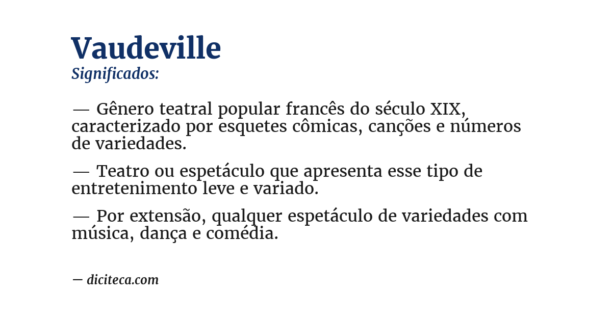 Significado de vaudeville