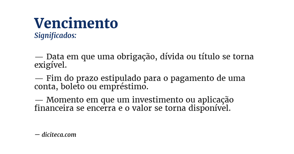 Significado de vencimento