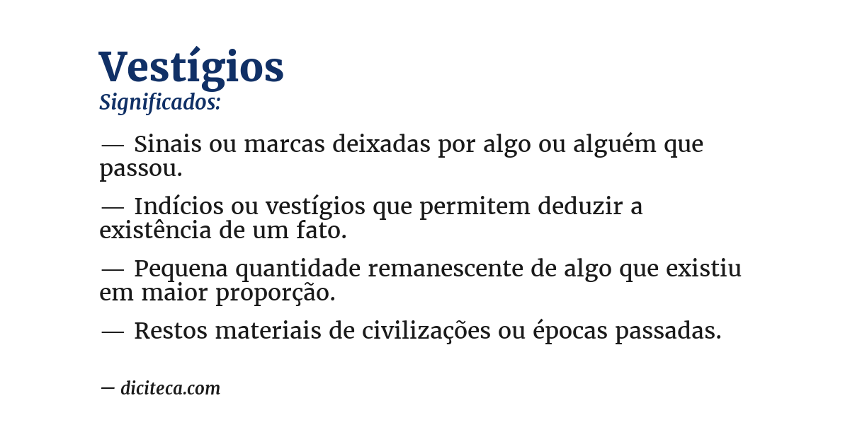 Significado de vestígios