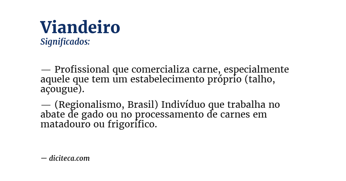 Significado de viandeiro