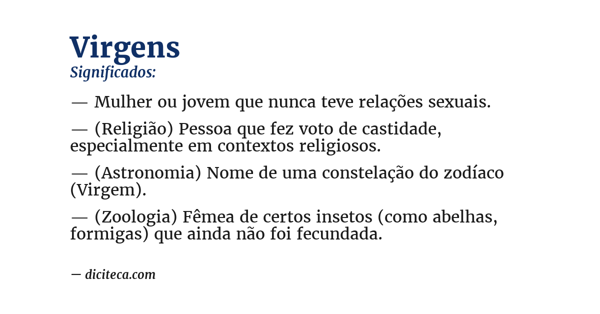 Significado de virgens