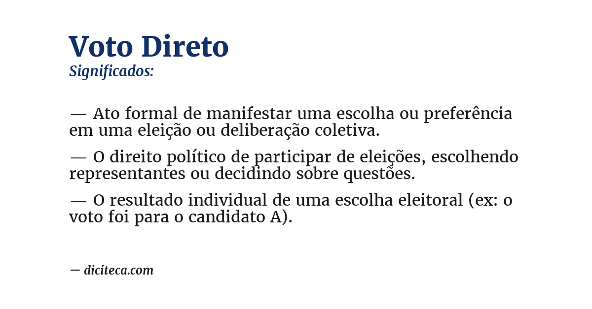 Significado de voto direto