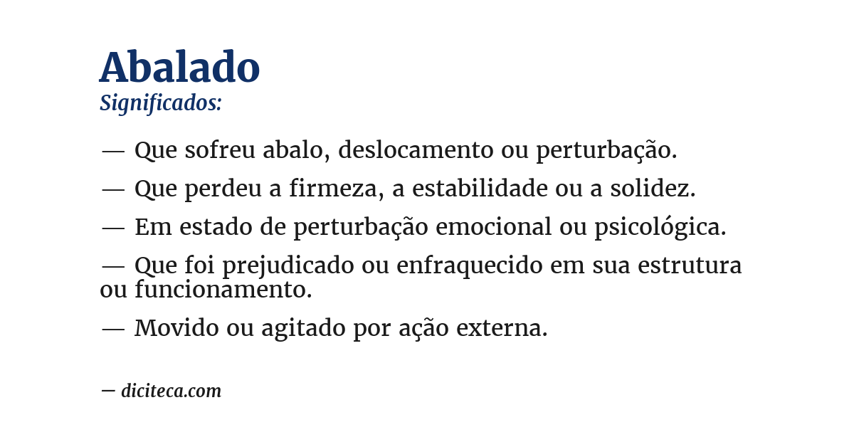 Significado de abalado