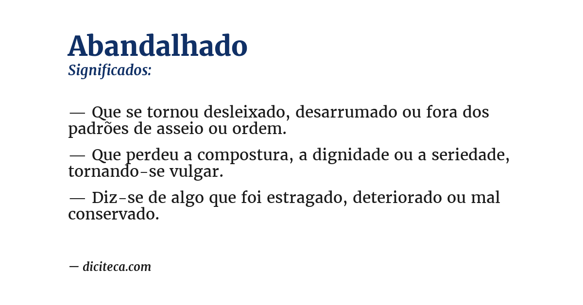 Significado de abandalhado