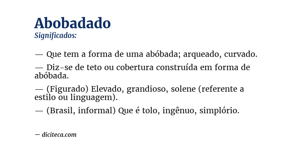 Significado de abobadado