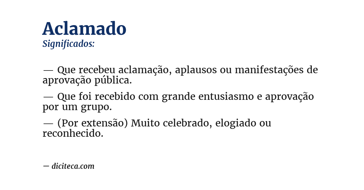 Significado de aclamado