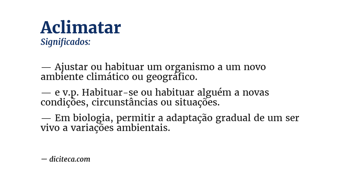 Significado de aclimatar