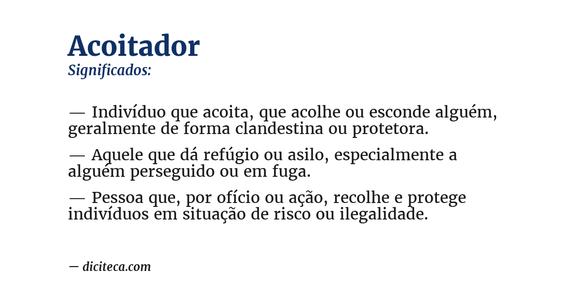 Significado de acoitador