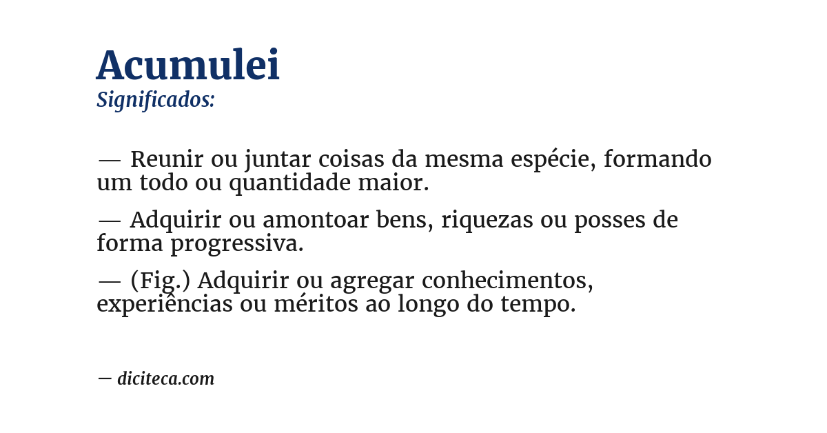 Significado de acumulei