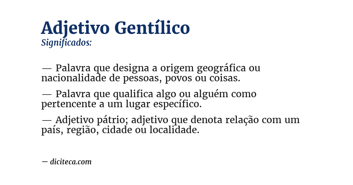 Significado de adjetivo gentílico