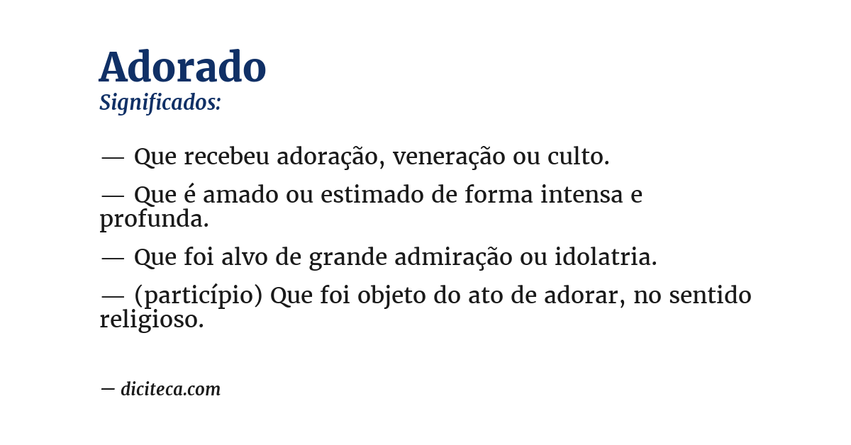 Significado de adorado