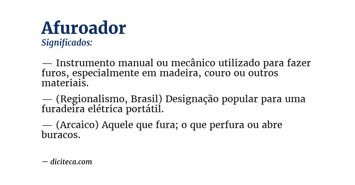 Significado de afuroador