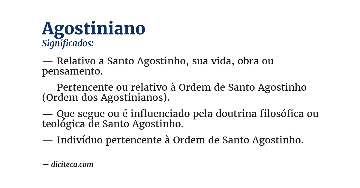 Significado de agostiniano