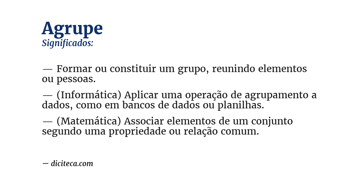 Significado de agrupe